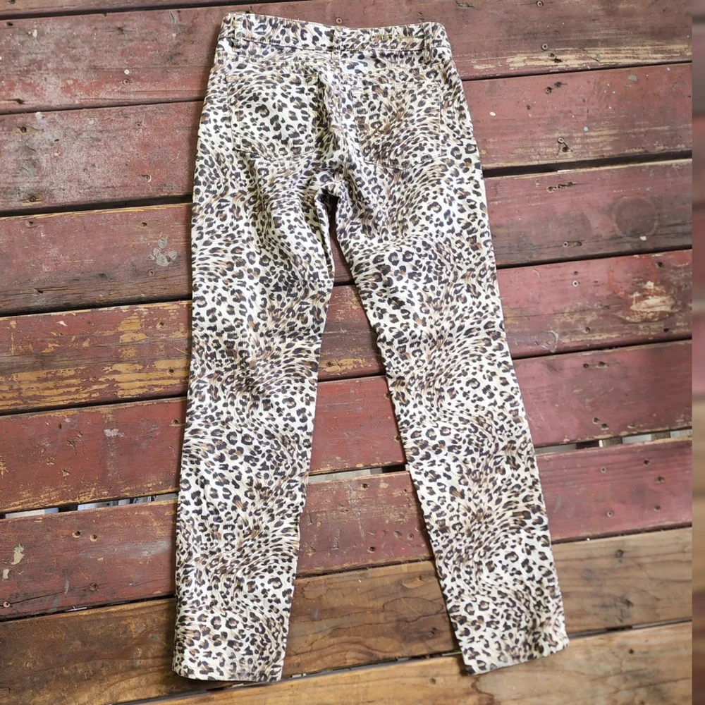 Vintage Guess Y2K Skinny Jeans Lowrise Leopard Print Pants